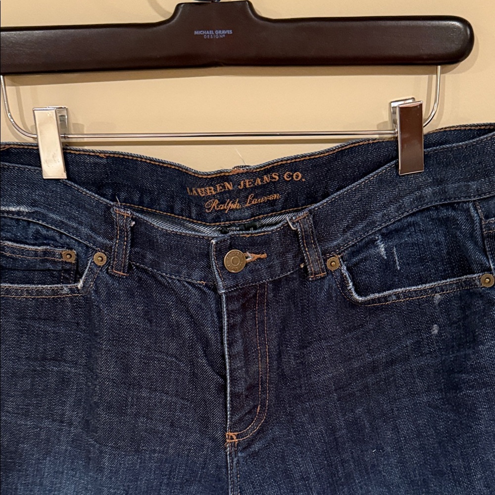 Ralph Lauren High Rise Dark Blue Denim Shorts size 10